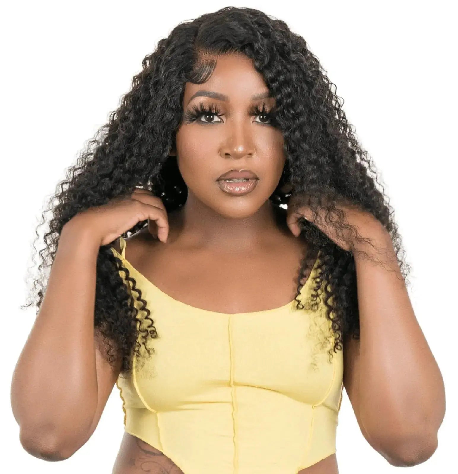 Kinky Curly Transparent Closure Wig ~ 100% Human Hair - HookedOnBundles Virgin Hair HookedOnBundles Virgin Hair